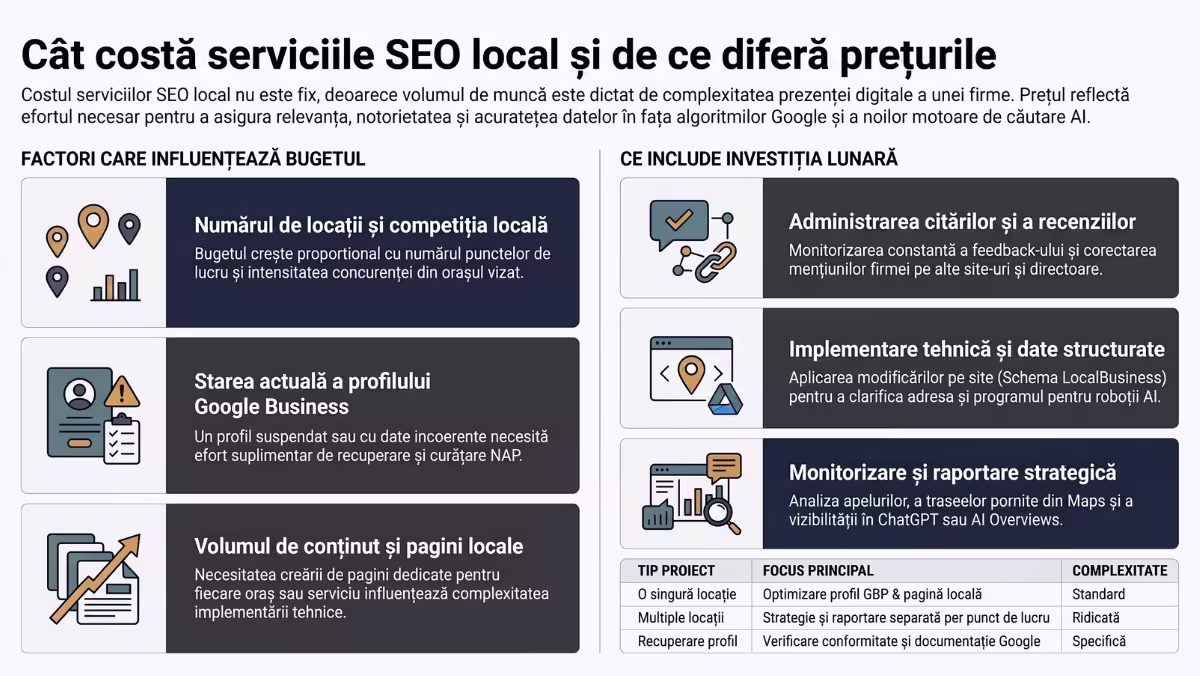 Factori care influenteaza costul serviciilor SEO local